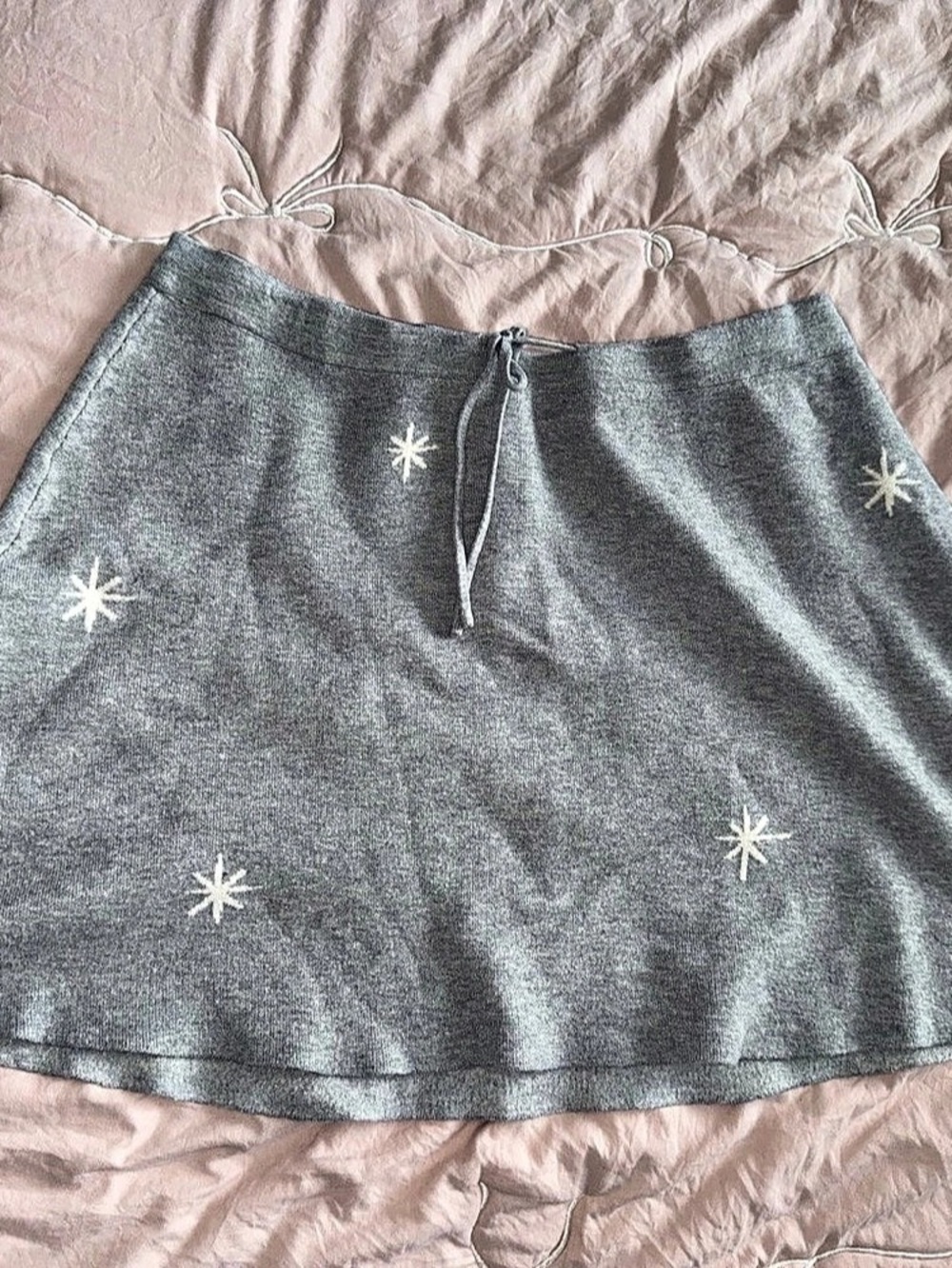 Free Assembly Star Print Mini Skirt Gray & White XXL (18)
